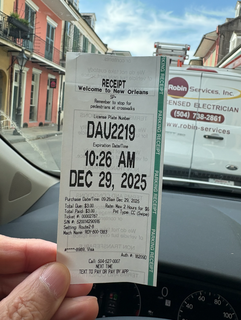 뉴올리언스(New Orleans)- 이런 실수를, 아까운 주차비 + 벌금